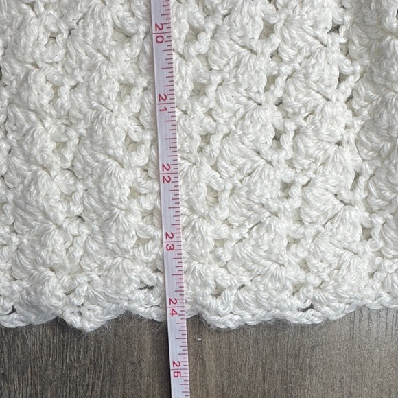 Charming White Crochet Infant Dress - Picture 5 of 6